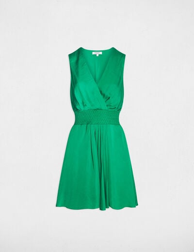 Vestido corto recto holgado verde pradera mujer
