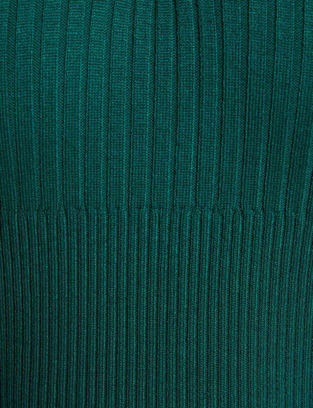 Jersey con cuello vuelto verde mujer