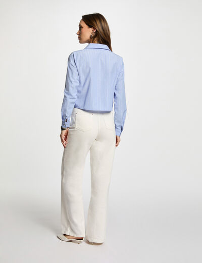 Camisa manga larga rayas multicolor mujer