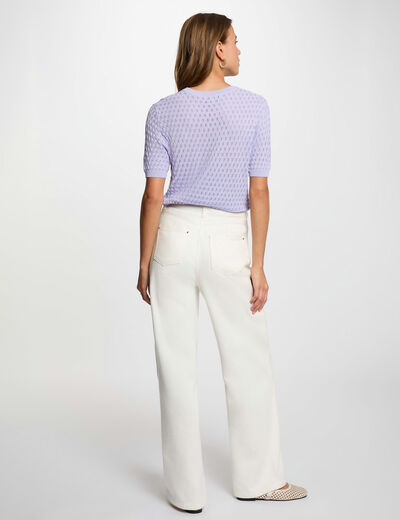 Jersey fino cuello redondo morado mujer