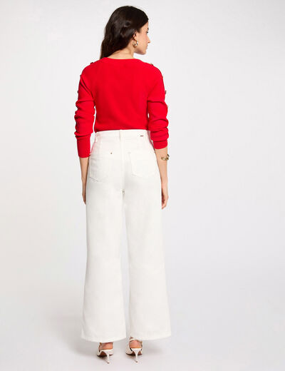 Jersey cuello barco rojo mujer