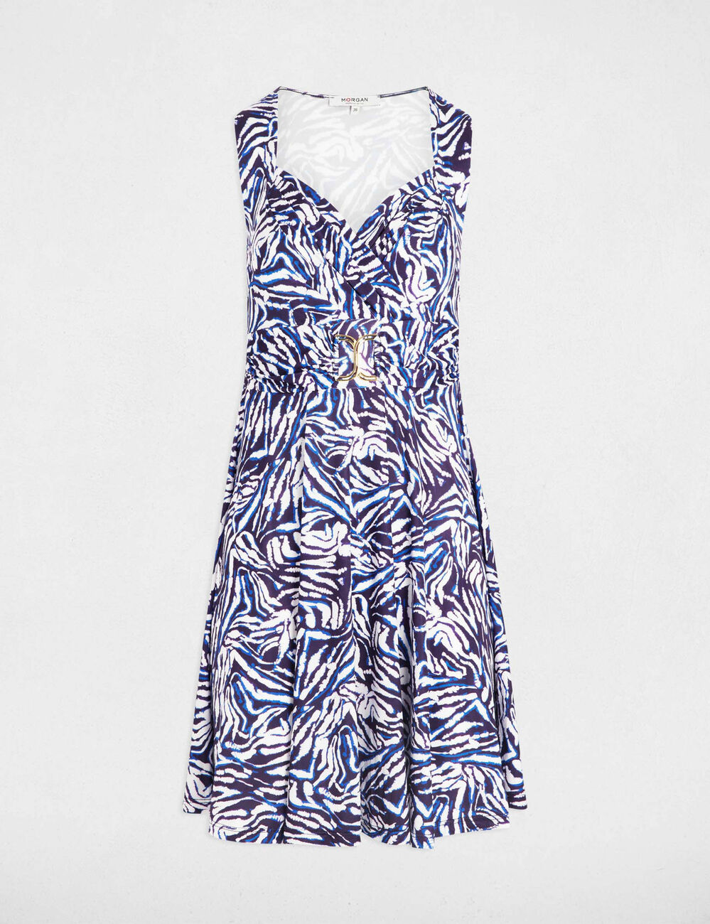 Vestido acampado estampado multicolor mujer