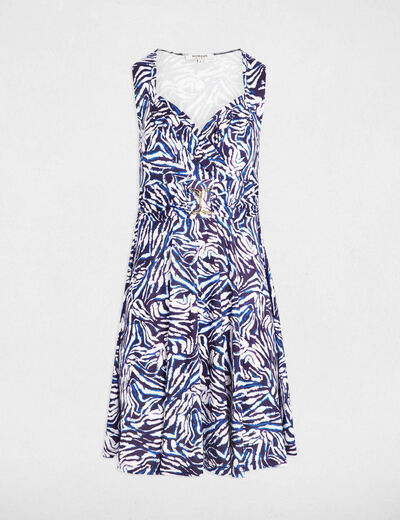 Vestido acampado estampado multicolor mujer
