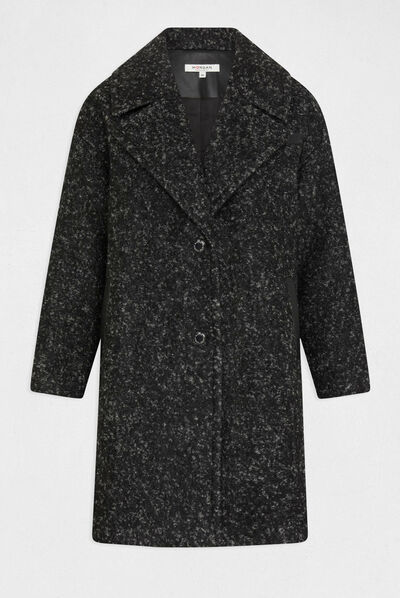 Abrigo largo extragrande gris anthracite mujer