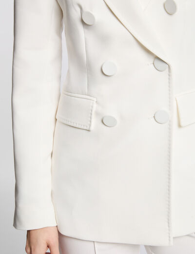 Americana abotonada blanco mujer