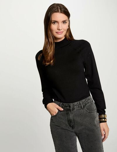 Jersey con cuello alto negro mujer
