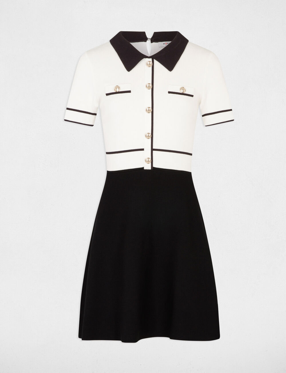 Vestido punto corto evas&eacute; marfil mujer