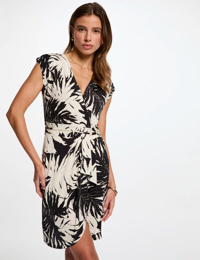 Vestido corto estampado multicolor mujer
