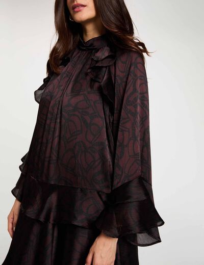 Vestido corto con cuello alto multicolor mujer