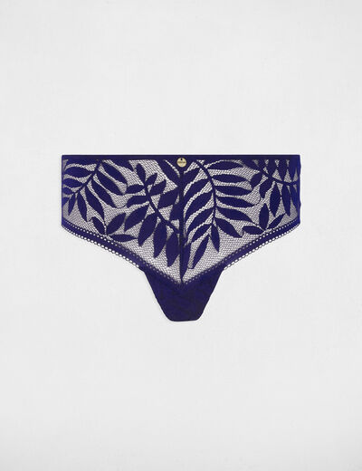 Shorty de encaje azul marino mujer