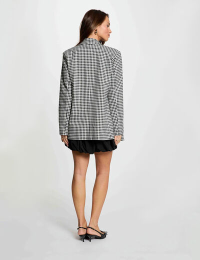 Chaqueta oversize con cuello sastre negro mujer