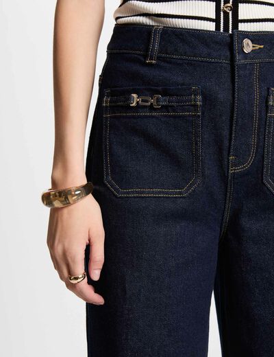 Vaquero pernera ancha denim crudo mujer