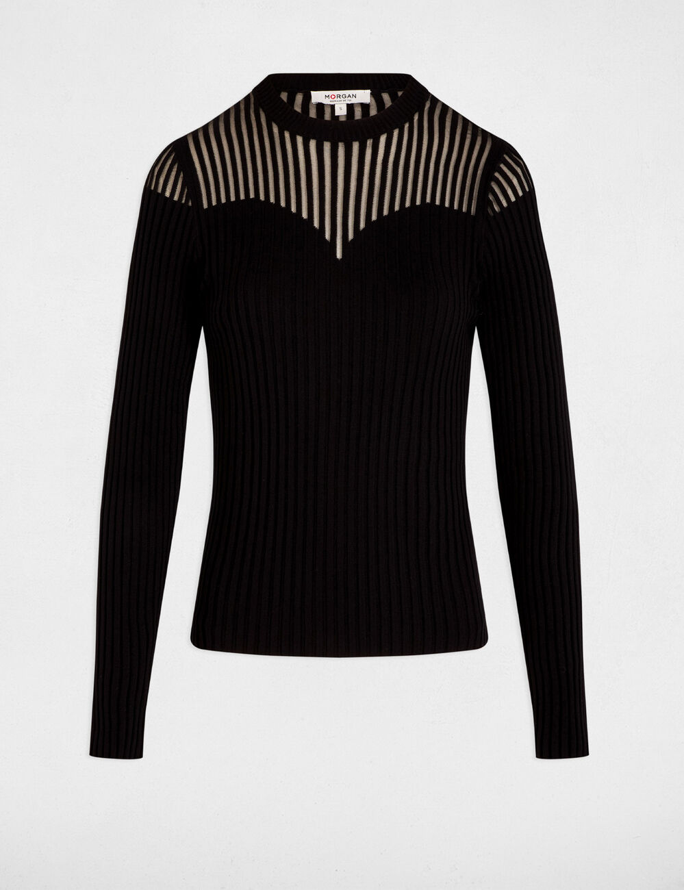 Jersey manga larga negro mujer