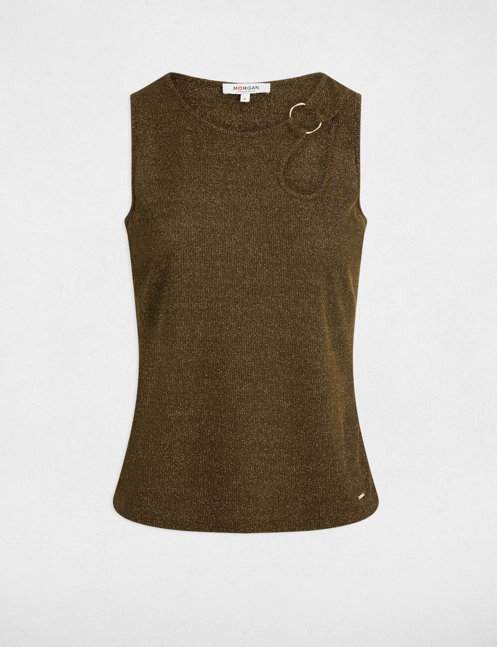 Top sin manga verde caqui mujer