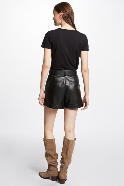 Camiseta con mensaje negro mujer