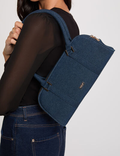 Bolso baguette de mezclilla denim stone mujer