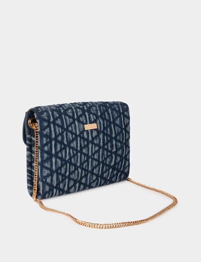 Bolso bandolera acolchado denim stone mujer