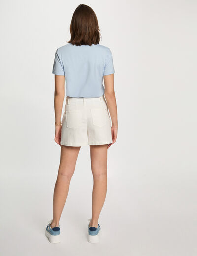 Camiseta con mensaje azul cielo mujer
