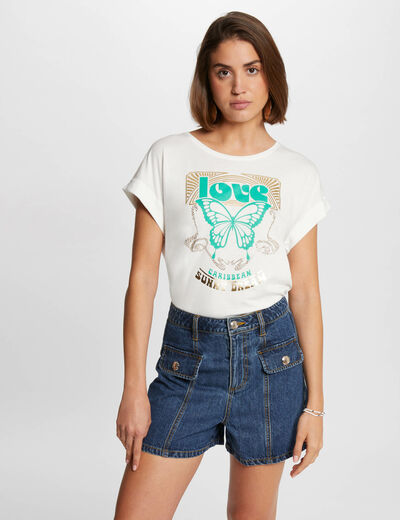 Camiseta con mensaje crudo mujer