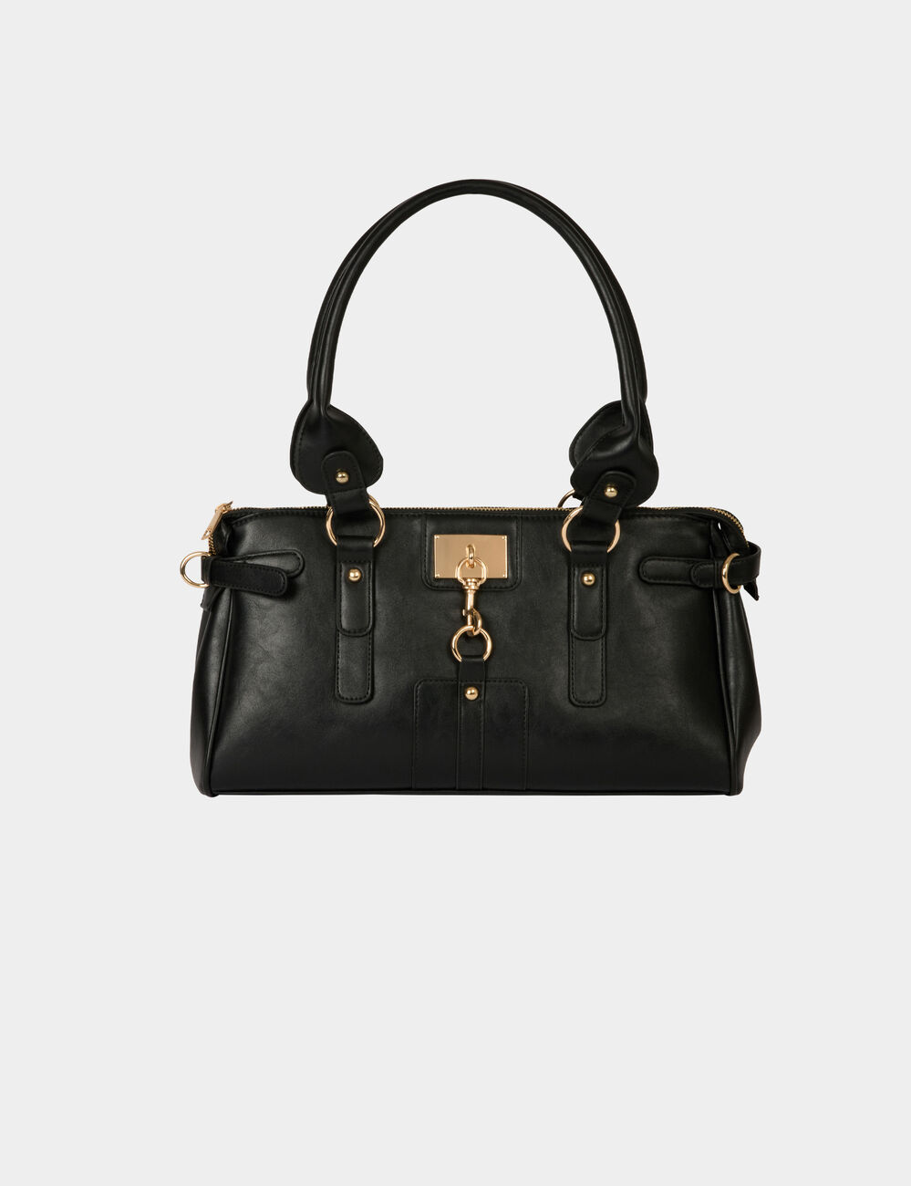Bolso de imitaci&oacute;n cuero hombro negro mujer