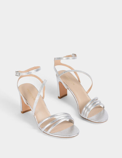 Sandalias de tacón couleur argent mujer