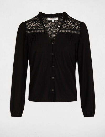 Camiseta manga larga negro mujer