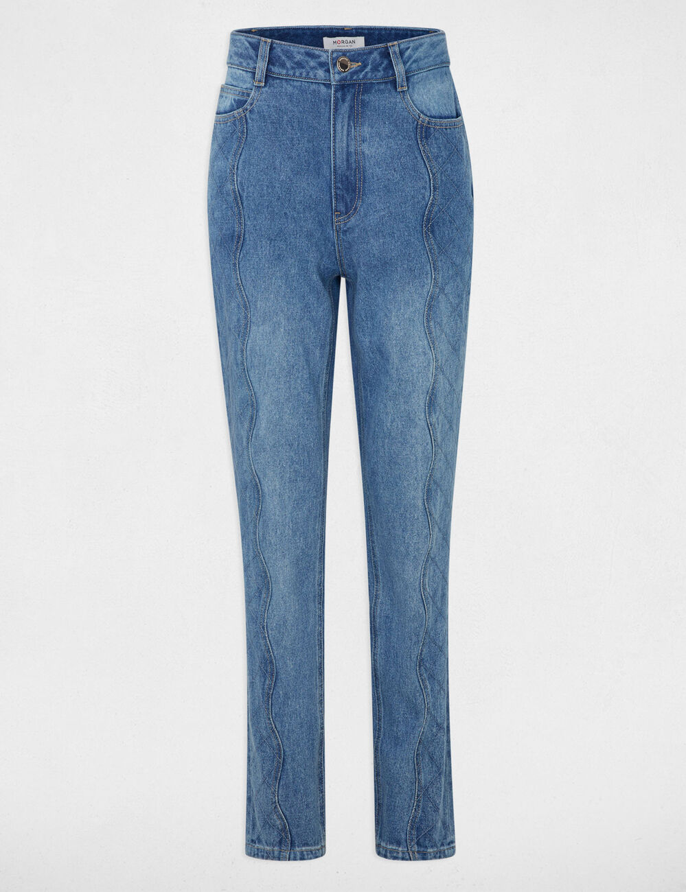 Vaquero slim acolchado denim stone mujer