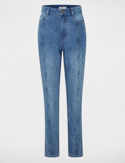 Vaquero slim acolchado denim stone mujer