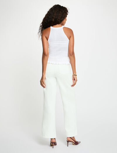 Jersey ajustado sin mangas blanco mujer