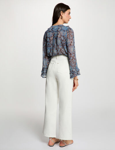 Camisa de gasa ajustada multicolor mujer