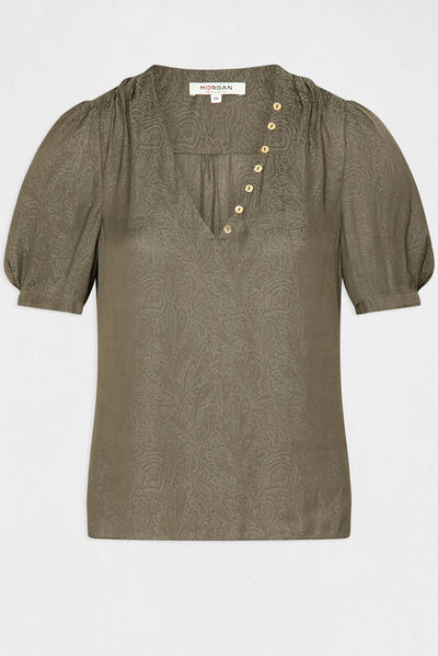 Blusa manga corta estampada  mujer
