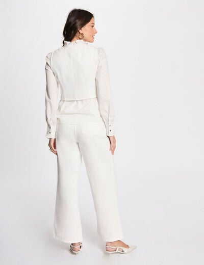 Chaleco vaquero sin mangas blanco mujer