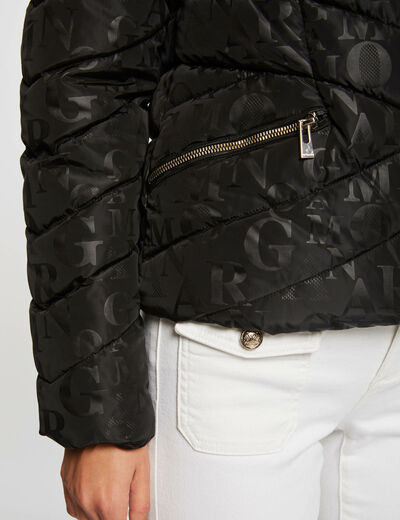 Plumón estampado monogram negro mujer