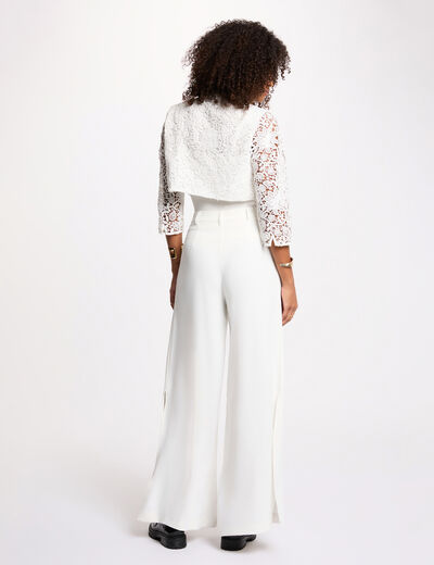 Bolero de encaje entallado blanco mujer
