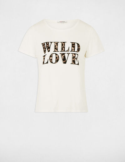 Camiseta con mensaje blanco mujer