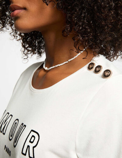 Camiseta con mensaje blanco mujer