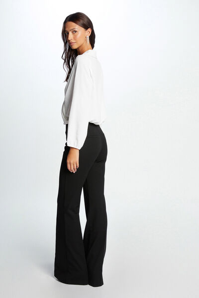 Blusa manga larga crudo mujer