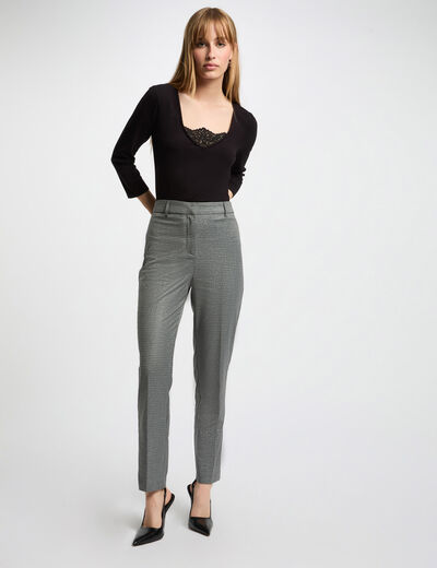 Pantalón ajustado estampado gris moyen mujer