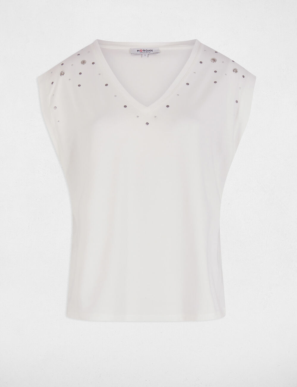Camiseta manga corta blanco mujer