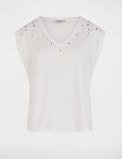 Camiseta manga corta blanco mujer
