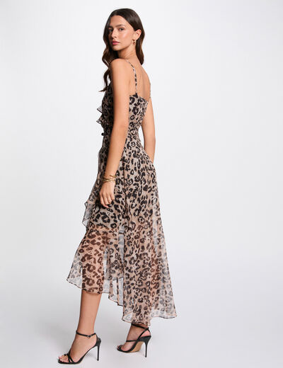 Vestido ajustado estampado multicolor mujer