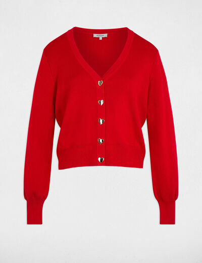 Chaleco ajustado cuello en v rojo mujer