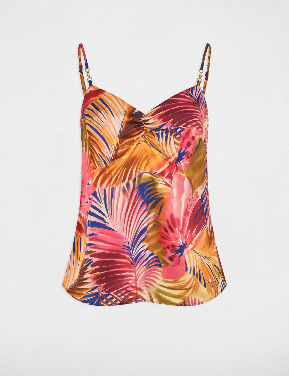 Top ajustado cuello v multicolor mujer