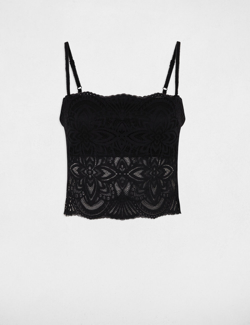 Top con tirantes finos negro mujer