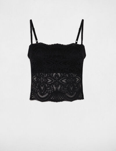 Top con tirantes finos negro mujer