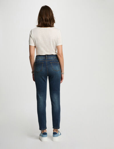 Vaquero slim estilo corto denim stone mujer