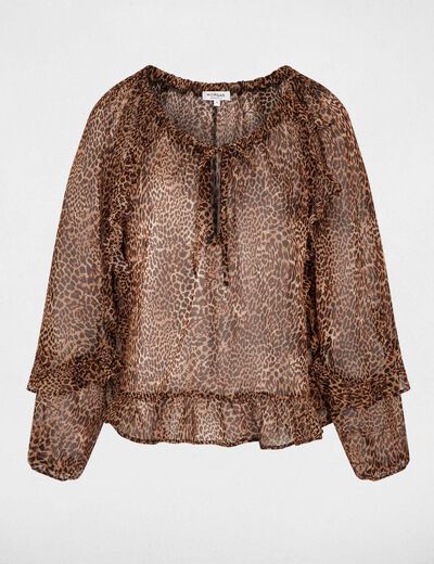 Blusa entallada con cuello en v multicolor mujer