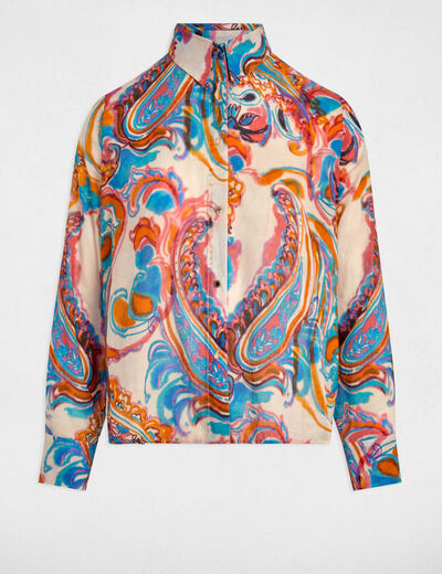 Camisa manga larga multicolor mujer