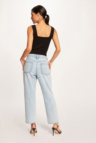 Top punto tirantes anchos negro mujer