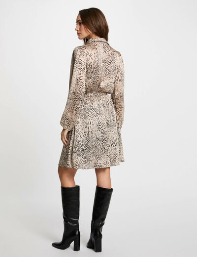 Vestido acampanado estampado multico mujer